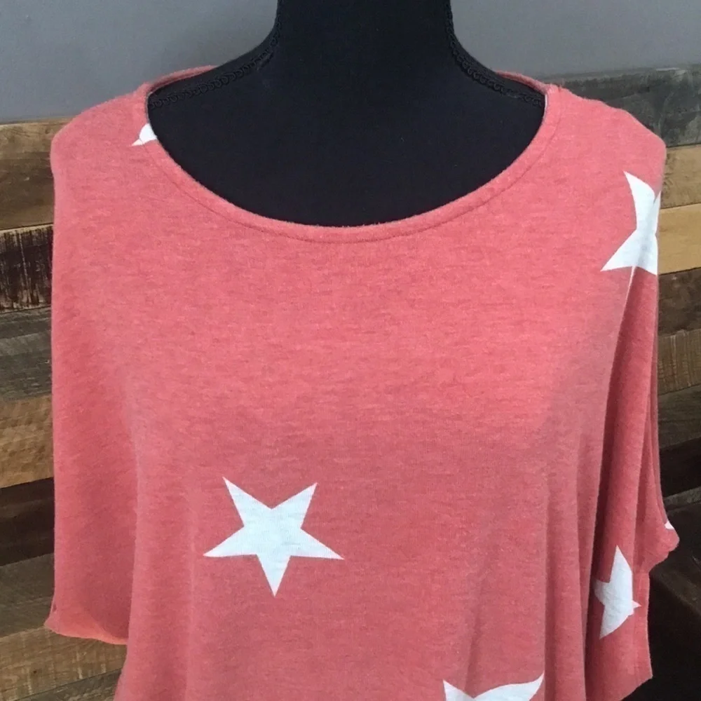 Jupee | Women’s Batwing Top, M, Red & White, Star Pattern - Picture 2 of 8
